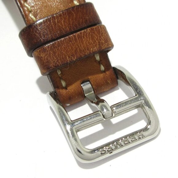 Auth HERMES Cape Cod Double Tour CC1.210 2****** Silver Brown Wrist Watch - Picture 12 of 12